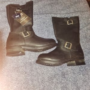 X element womens leather biker work boots size 39 womens 8 nwt slip resistant